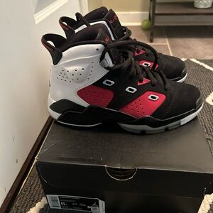 Jordan Kids Black, Red, and White Sneakers